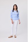 HAWAII STRIPE TOP - denim blue